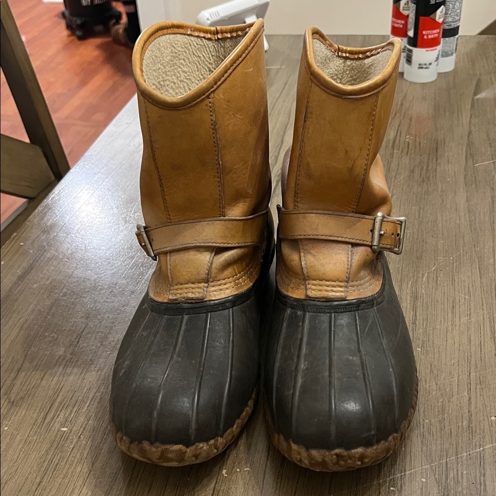 L.L. Bean Men's Tan and Black Rain & Snow Boots